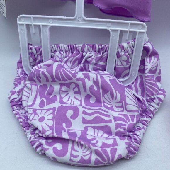 George Baby Infant Girls Rashguard Set UPF 50 Shirt Swim Diaper Bucket Hat 0-3 M - Picture 6 of 13
